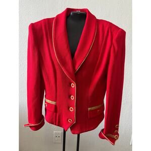 ST. JOHN Santana Knit Jacket Size 6 Red